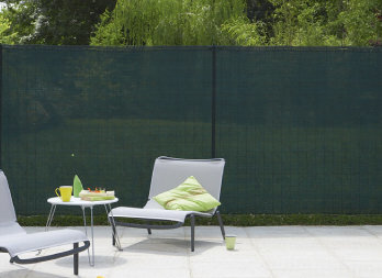 Woven screen with loops for easy attachment; wind-resistant