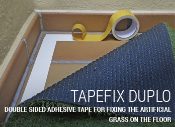 Double sided adhesive tape for fixing the artificial grass on the floor